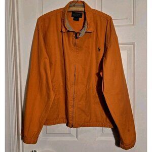 VTG Polo Country Ralph Lauren Mens Sz XL Jacket Windbreaker Orange W Green Logo